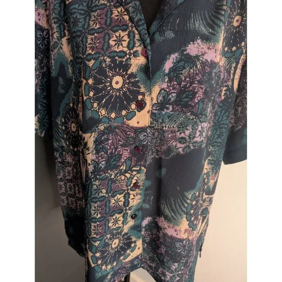 Donkenny Classics Multicolor Abstract Print Short Sleeve Button-Up Shirt Size XL - Picture 2 of 6